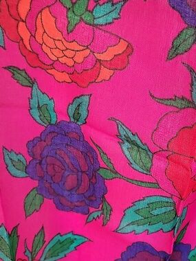 Vibrant Pink Floral Women's Square Scarf